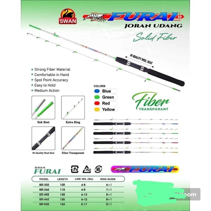 JORAN FIBER SWAN FURAI 120 135 150 /JORAN FIBER BENING / JORAN UDANG TRANSPARAN