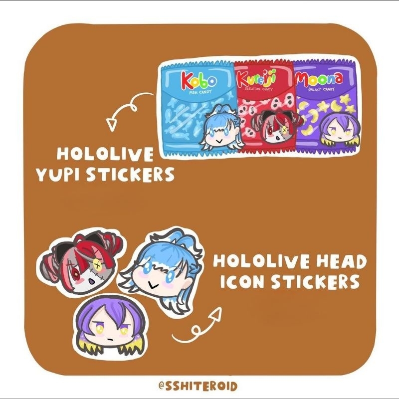 

Sticker Hololive Vtuber Anime Kartun Jepang Satuan