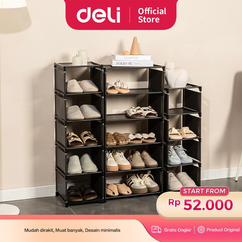 Vusign Rak Sepatu / Shoe Rack 5 Tingkat Desain Minimalis Mudah di rakit VS79X