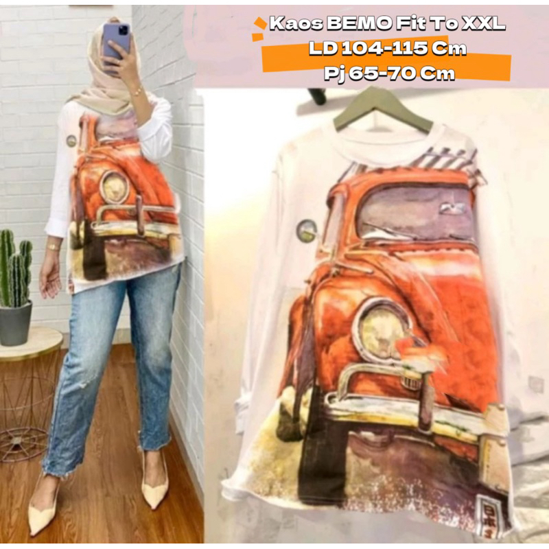 BAJU WANITA LENGAN PANJANG KAOS WANITA TERBARU BAJU BEMO VESPA WAY KUNO  VESPA UNGU BIKE HITAM KAOS 