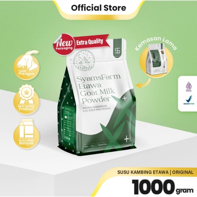 

Susu Syamfarm ternak Syams - Syamfarm Susu Kambing Etawa Bubuk 1 Kg Rasa Original BPOM Platinum Goat