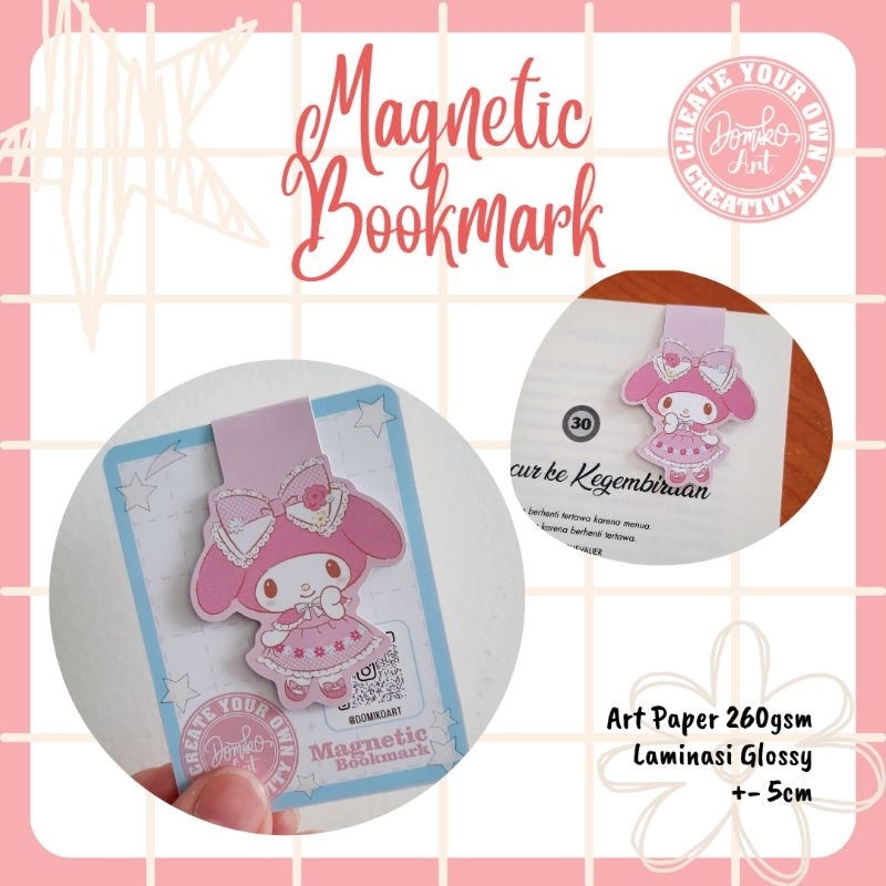 

Magnetic Bookmark / pembatas buku magnet cartoon Melody Princess