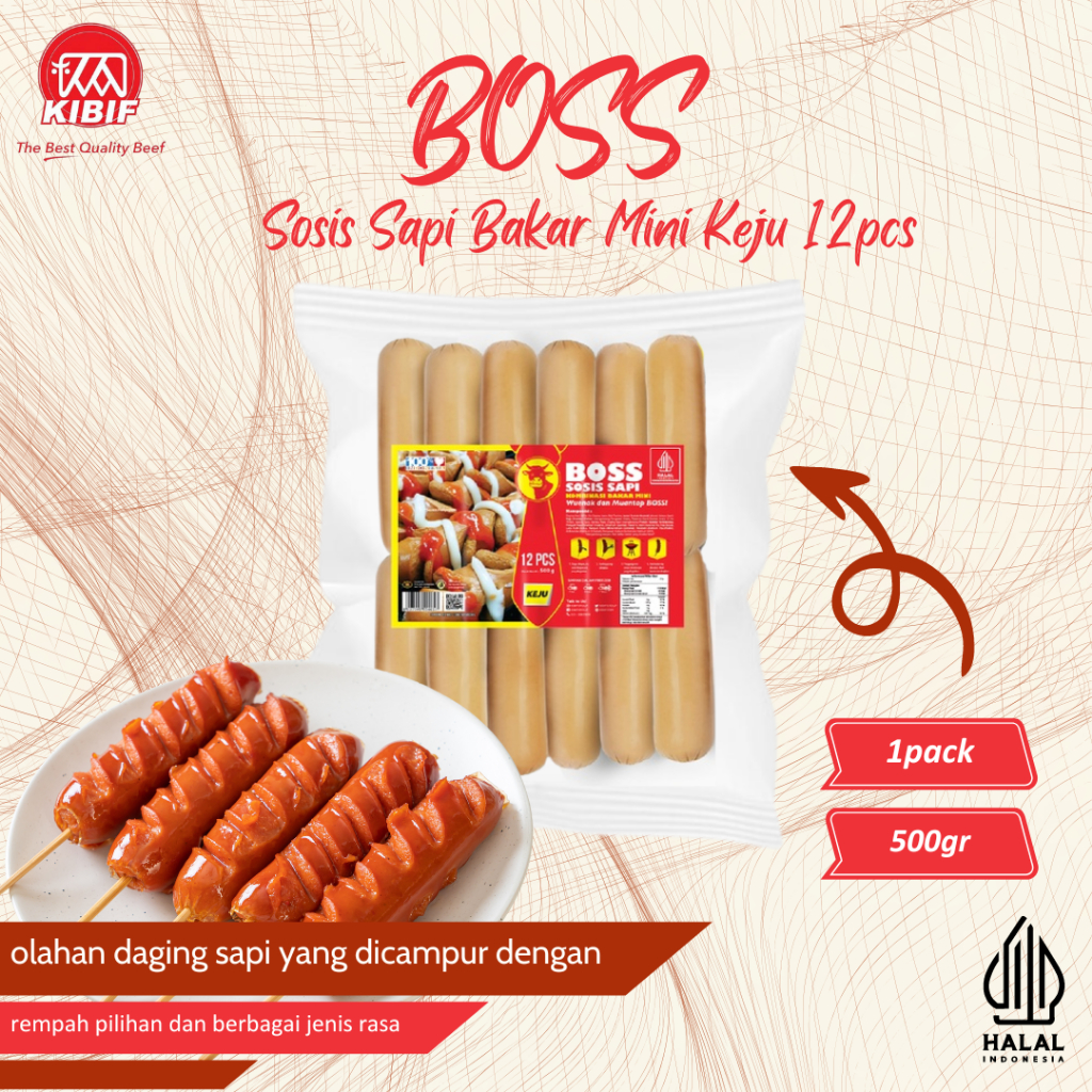 

BOSS Sosis Sapi Bakar Mini Keju 12 Pcs 550gr