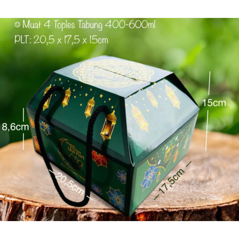 

(1 pak isi 5 pcs) BOX premium LEBARAN IDUL FITRI 4 toples tabung 500 600 800ml