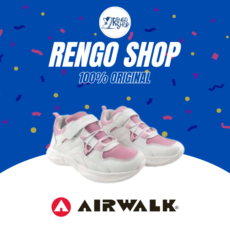 [Ori] Sepatu Sneakers Anak Wanita Airwalk Taylee Jr Girls White Pink