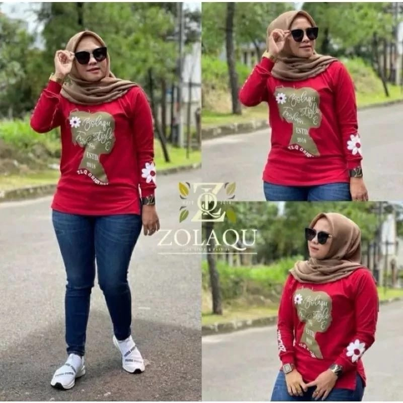 ZOLAQU Atasan Wanita/Kaos Wanita M L XL XXL XXXL COD/Fashion Terlaris