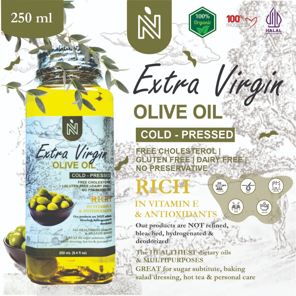 

BENUTRIVA Minyak Zaitun Extra Virgin Olive Oil 250 ml Premium Murni Asli 100% EVOO From Italy/Spain/Turkiye/Greece/Australia/Palestine
