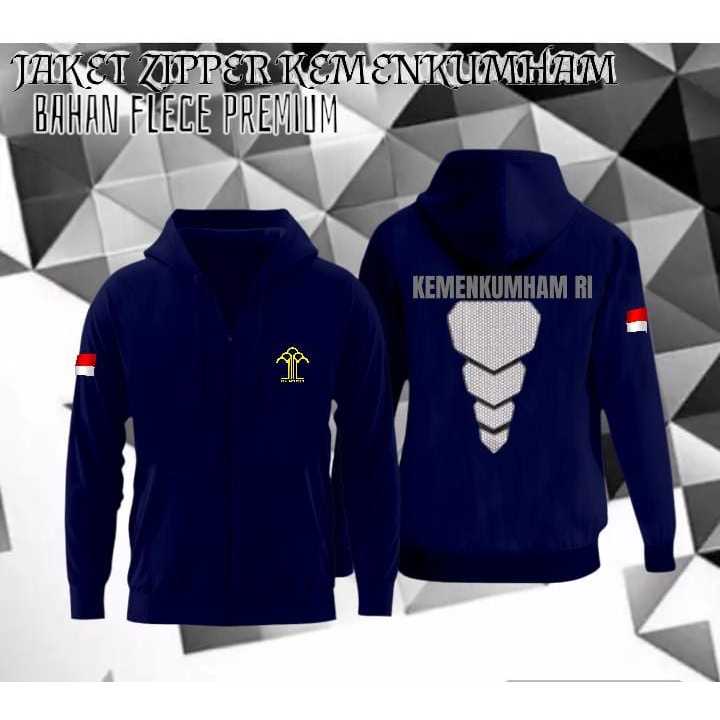 jaket KEMENKUMHAM RI NEW / jaket resleting KEMENKUMHAM / Bahan Flece Bisa COD