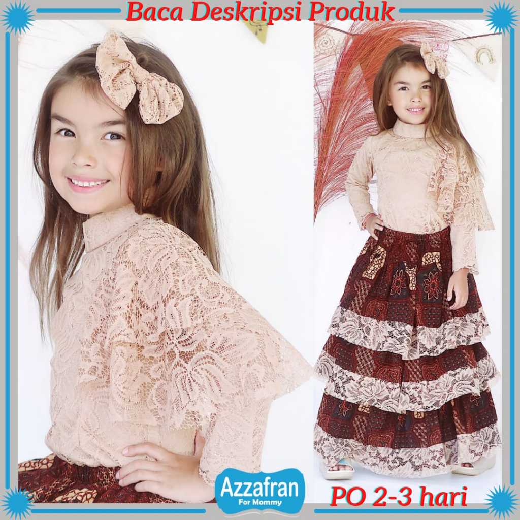 Kebaya Rembulan | Baju Adat Modern Brokat Anak Perempuan Jawa Sunda | Kostum Carnaval | Azzafran
