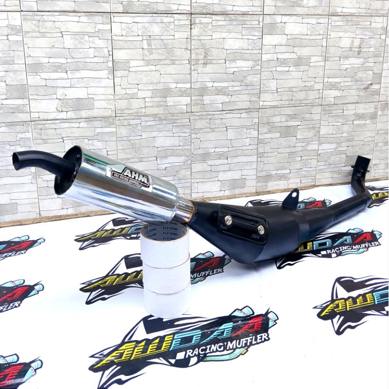 Knalpot FIZ R AHM hitam crom Fizr Tameng 2tak racing