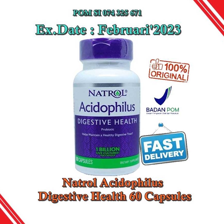 STAR Natrol Acidophilus 6 Capsules Digestive Health ProbioticNatrol Acidophilus 6 Capsules Digestive