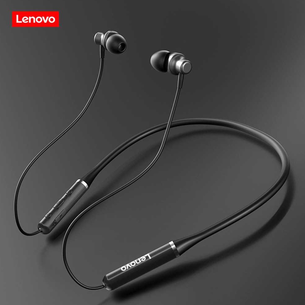 LUAR BIASA Lenovo Earphone Neckband Bluetooth 5  HE5Lenovo Earphone Neckband Bluetooth 5  HE5