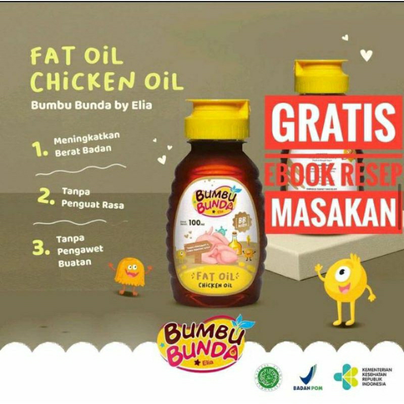 

Bumbu Bunda Elia Chicken Fat Oil/Beef Fat Oil/Salmon Fat Oil/Minyak Mpasi/BB Boster 6+