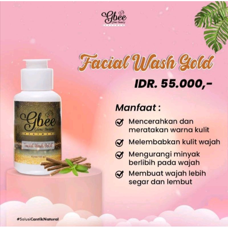 Gbee Glow Beauty Facial Wash Gold / Sabun Cuci Muka Glowing / Sabun Cuci Muka Pemutih Wajah / Sabun 
