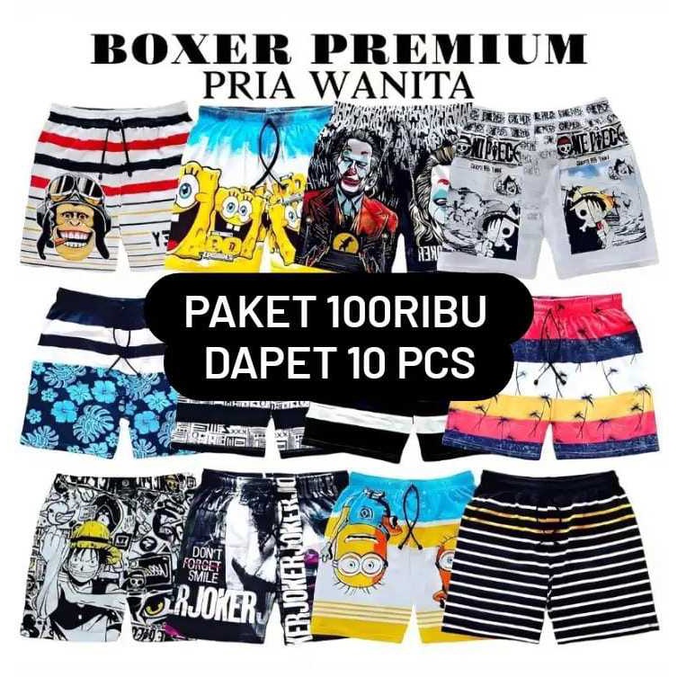 PAKET USAHA dapet 1 pcs BOXER PRIA DAN WANITA  pakaian dalam boxer ART VL5