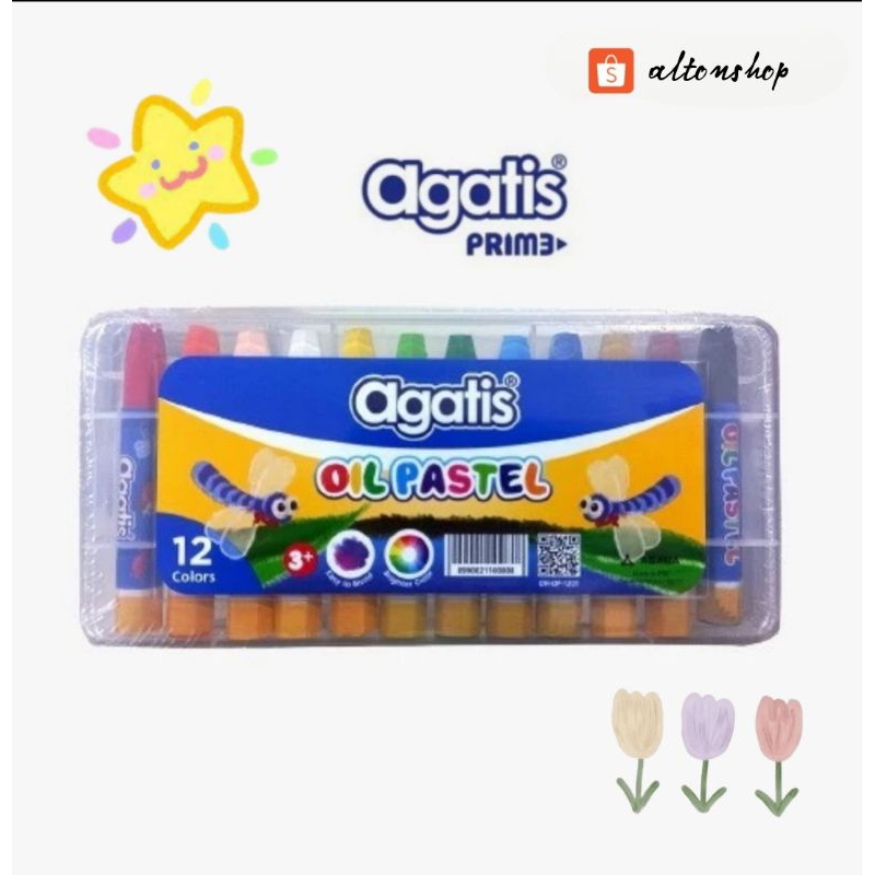 

Crayon/Oil Pastel Agatis 12 warna-1set