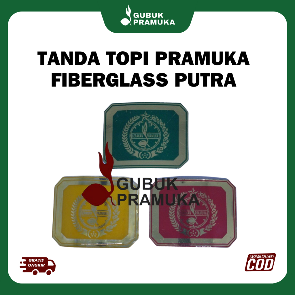 Tanda Topi Fiberglass Baret Pramuka Tanda Topi Emblem