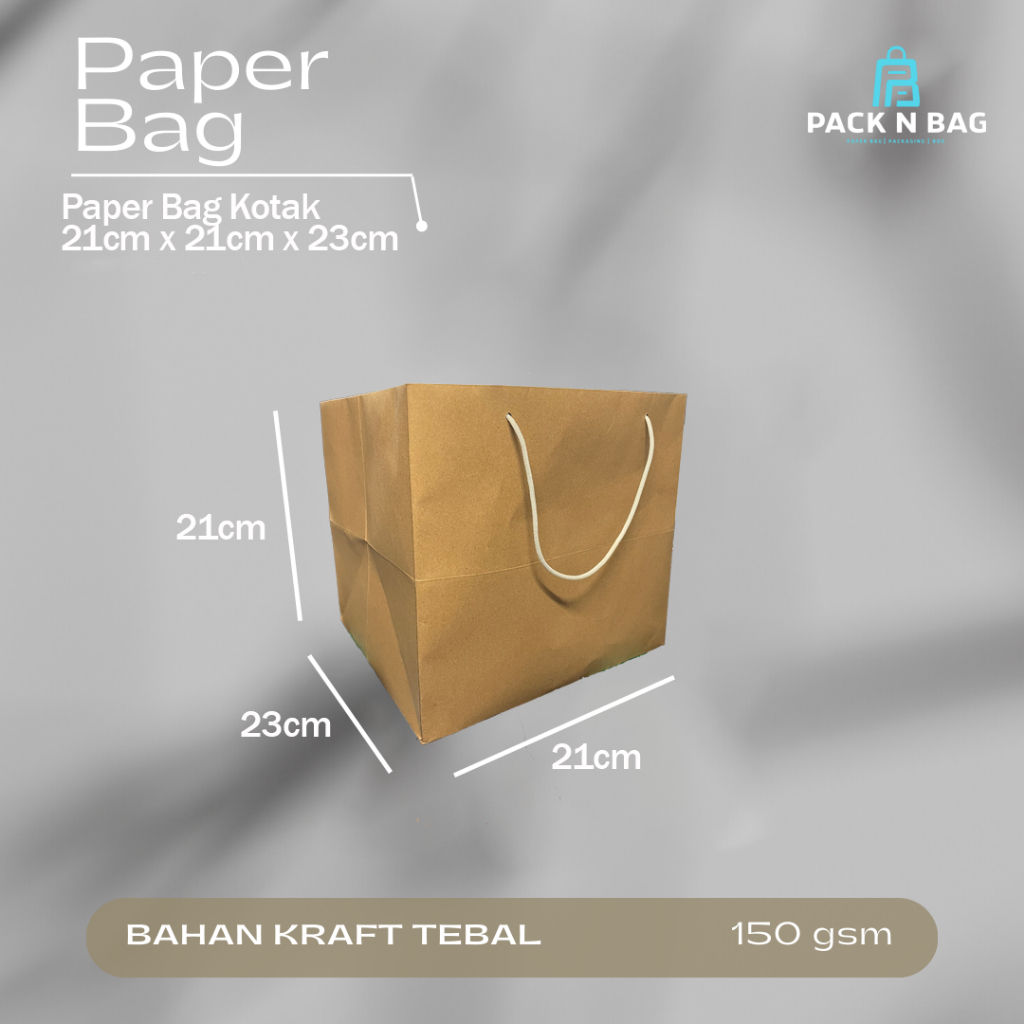 

Paperbag kotak 20x20 catering kue bolu bahan tebal jraft 150gsm