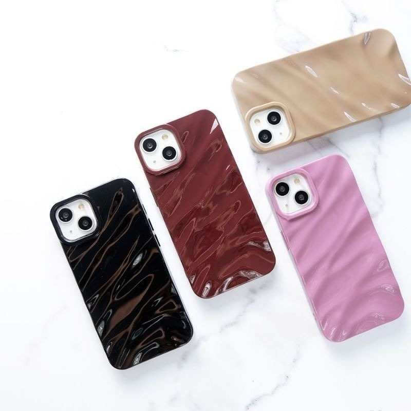 RCI216 New Glossy Dazzle Wave Case - Softcase Fullcover For Iphone 6  7 6+ 7+ 8+ X Xs Xr 11 12 13 14