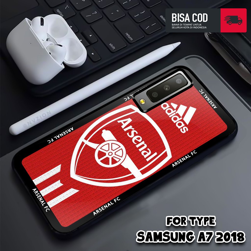 Case SAMSUNG A7 2018 - Casing SAMSUNG A7 2018 - MOTIF FOOTBALL - Hardcase Premium Glossy - Casing - 