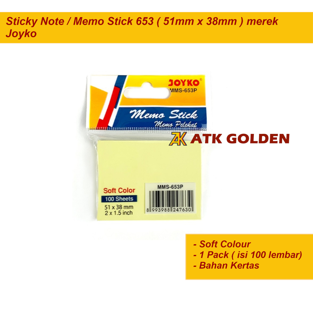 Sticky Note/Memo Stick 653 Ukuran Kecil