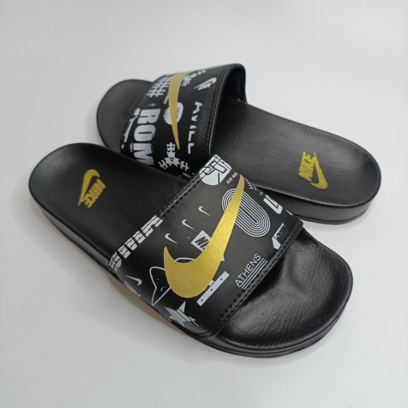 Sandal Selop Pria Sandal Selop Wanita Nike Victory Sandal Slide Sandal Slop Kasual Black Gold
