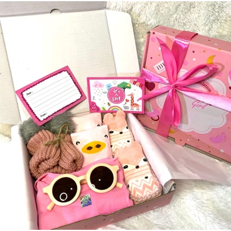 

Newborn Gift Box | Hampers Bayi | Kado Lahiran | Eksklusif Set Pink