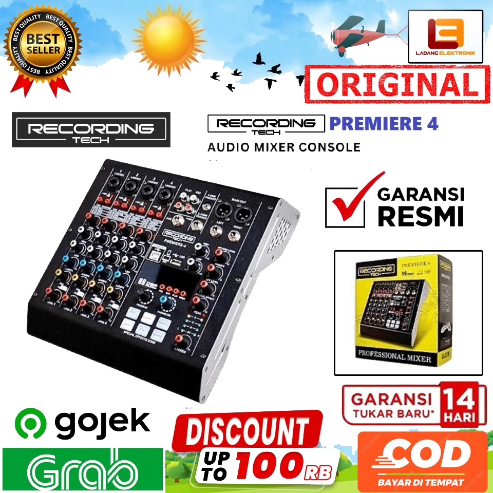 MIXER RECORDING TECH PREMIERE 4 Audio Mixer Console podcast live rec