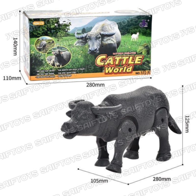 [ Free Batrai ] Mainan Anak Hewan Kerbau Bisa Jalan / Mainan Anak Kerbau Batrai / Mainan Anak Animal
