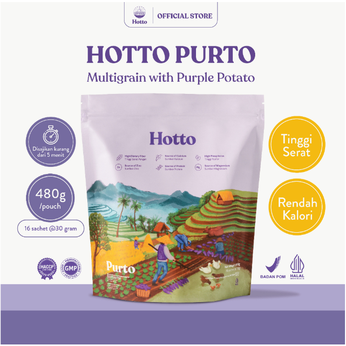 

Hotto Purto Multigrain with Purple Potato 1 Pouch Isi 16 Sachet Minuman Kesehatan