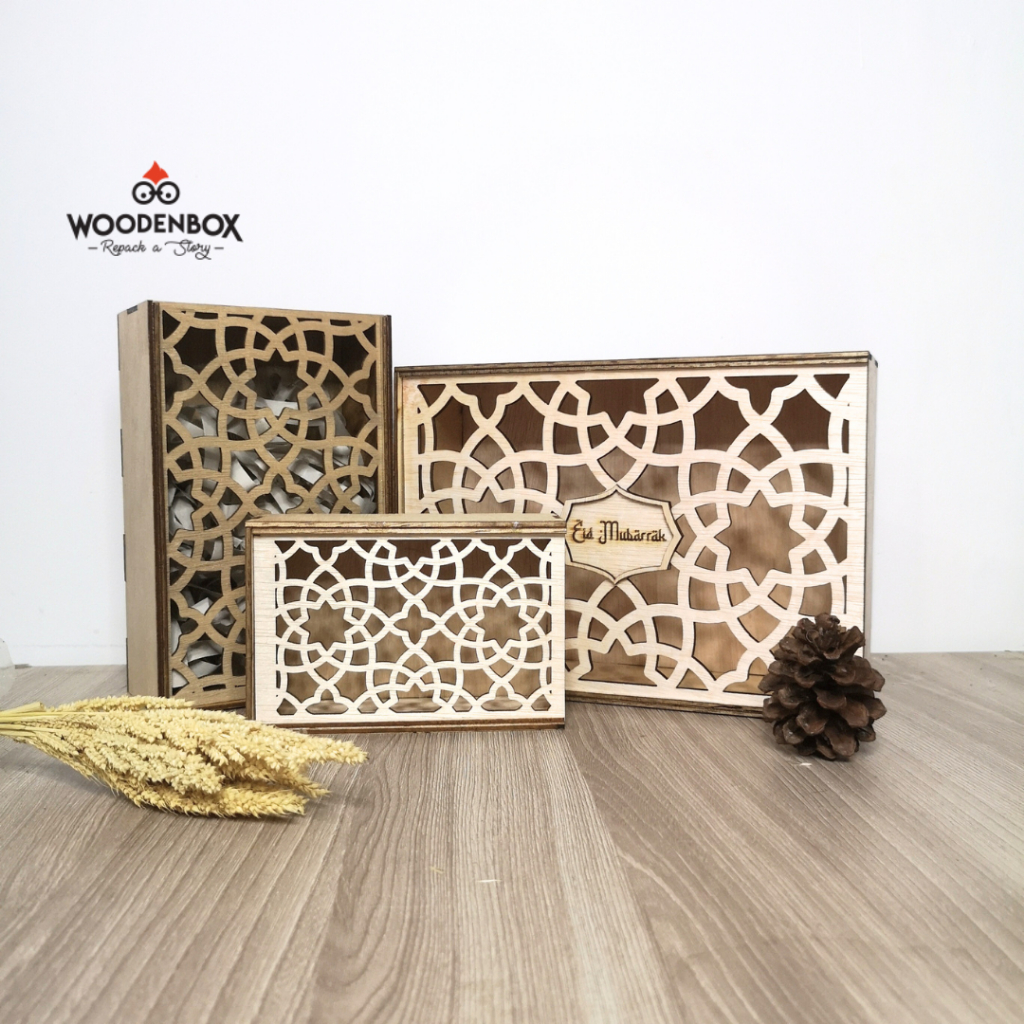 

Box Hampers Premium Bahan Kayu Model Sliding Praktis Bisa Custom