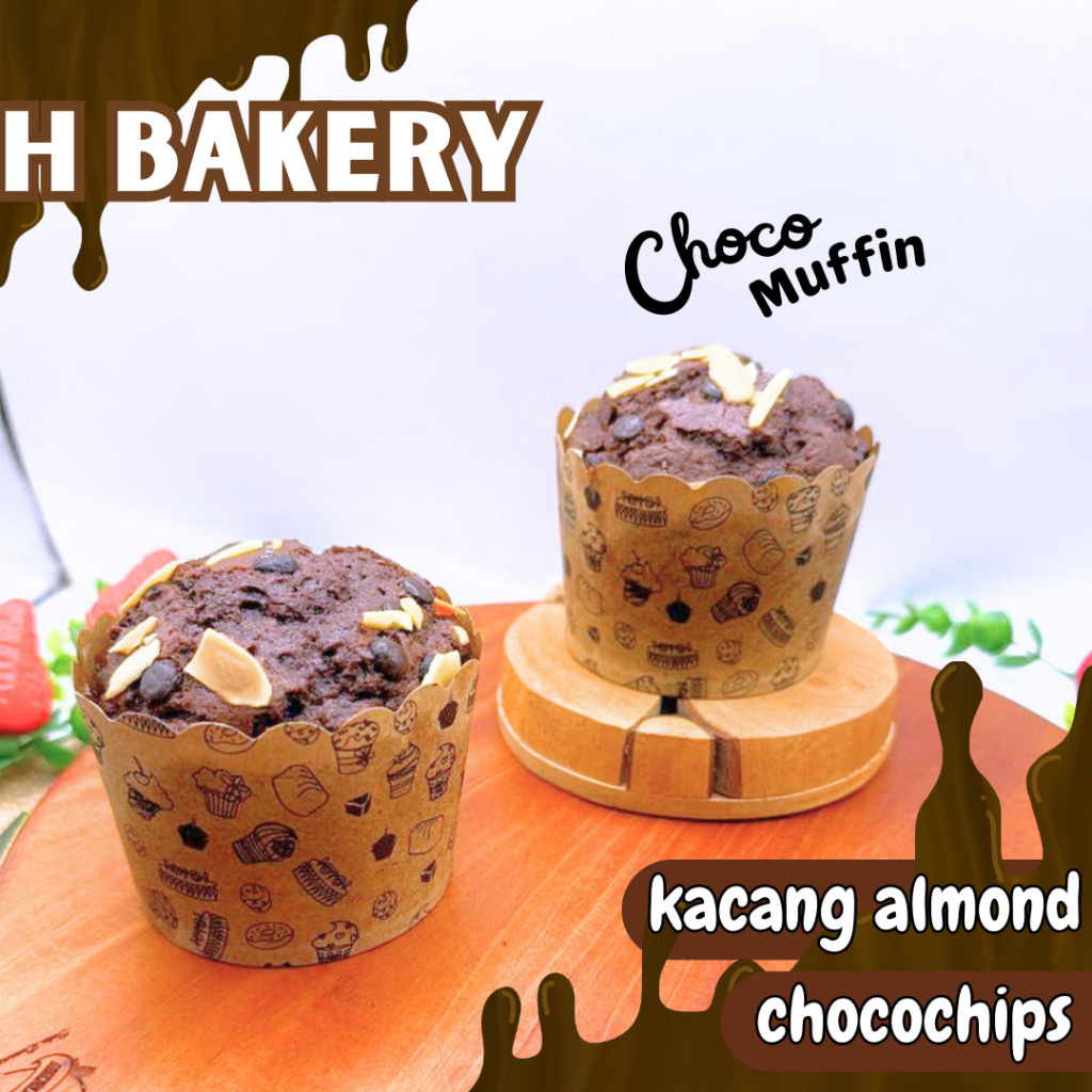 

Muffin Cake / Muffin Chocolate / Cupcake / Muffin Cup / Kue Coklat / Kacang Almond / Chocochips