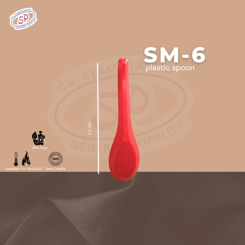 SENDOK MAKAN KUAH / SENDOK BEBEK / SENDOK PLASTIK SM 6 / Sendok Merah