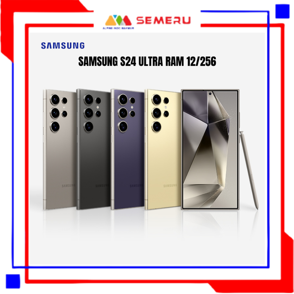 SAMSUNG HANDHPONE HP SAMSUNG S24 ULTRA RAM 12/256 GB Handphone AI, Smartphone, S Pen GARANSI RESMI ORIGINAL 100% BELUM BUKA SEGEL