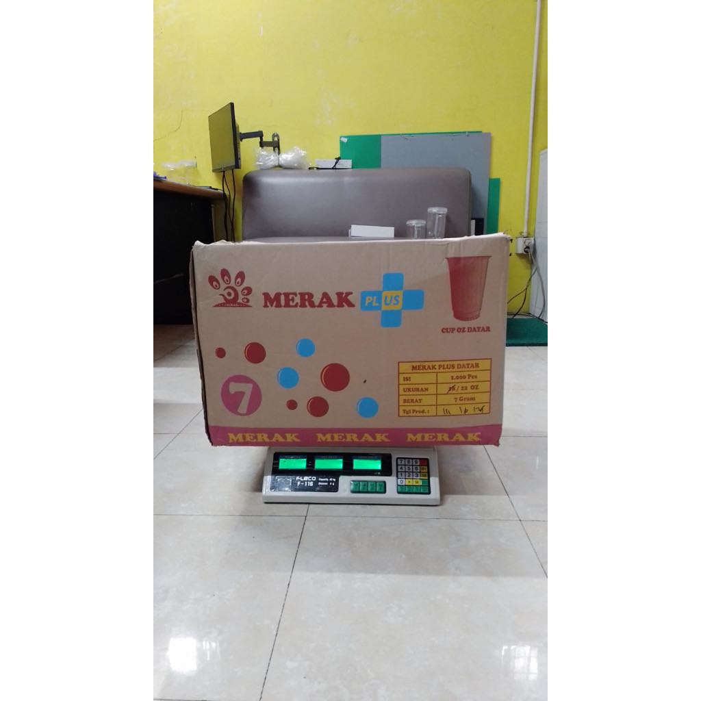 (1 dos) merak 22 datar 7 gram 1 dus isi 20 slop / Gelas Plastik Cup Datar Merk / Oval Merak plus 22 