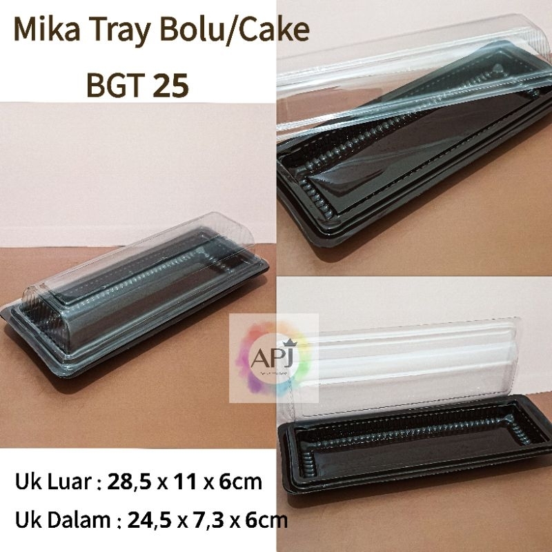 ISI 50PCS Mika Bolu Gulung BGT25 / Mika Bolu Gulung 25cm /Tray Mika Bolu / Kotak Bolu Gulung