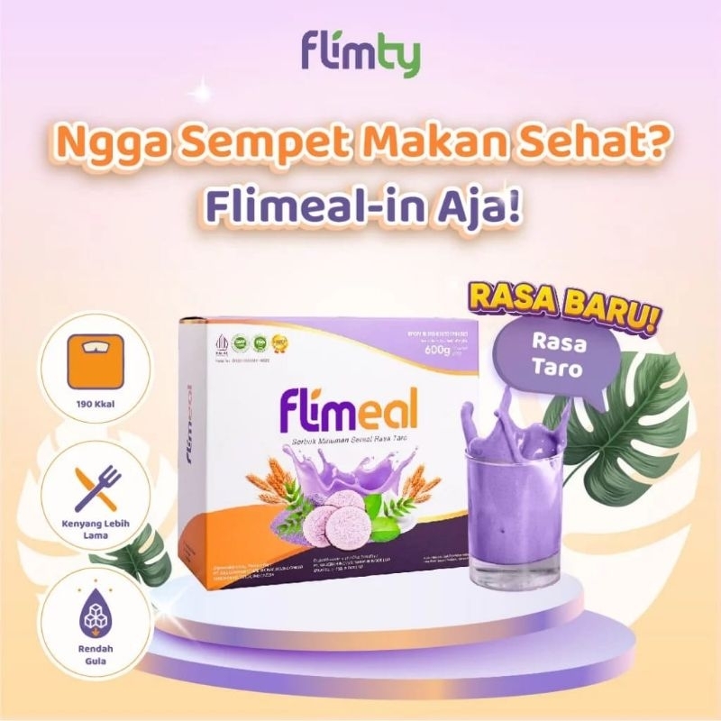 

Temukan Flimeal (Meal Replacement) - 1 Box (isi 12 sachet) - Coklat Susu - strawberry - Taro - Vanilla - Cokelat Vegan