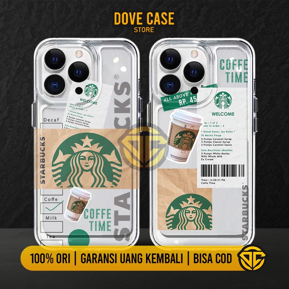 CLEAR CASE STARBUCK Iphone 11 12 13 14 PRO MAX 7 8 PLUS DOVE CUSTOM Casing Aesthetic Kesing Hp Clear