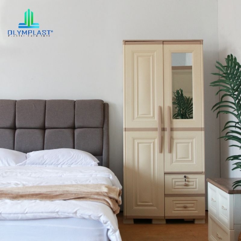 Olymplast Lemari Plastik Pakaian 2 Pintu Gantung (khusus Batam)