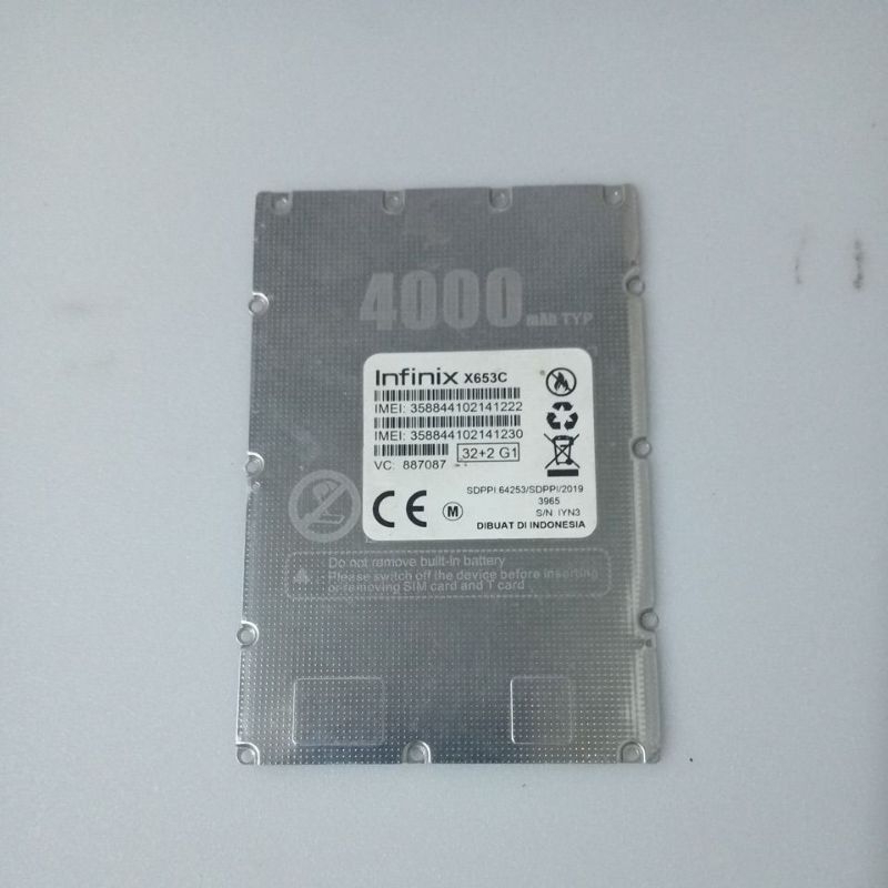TUTUP BATERAI INFINIX SMART 4 X653C
