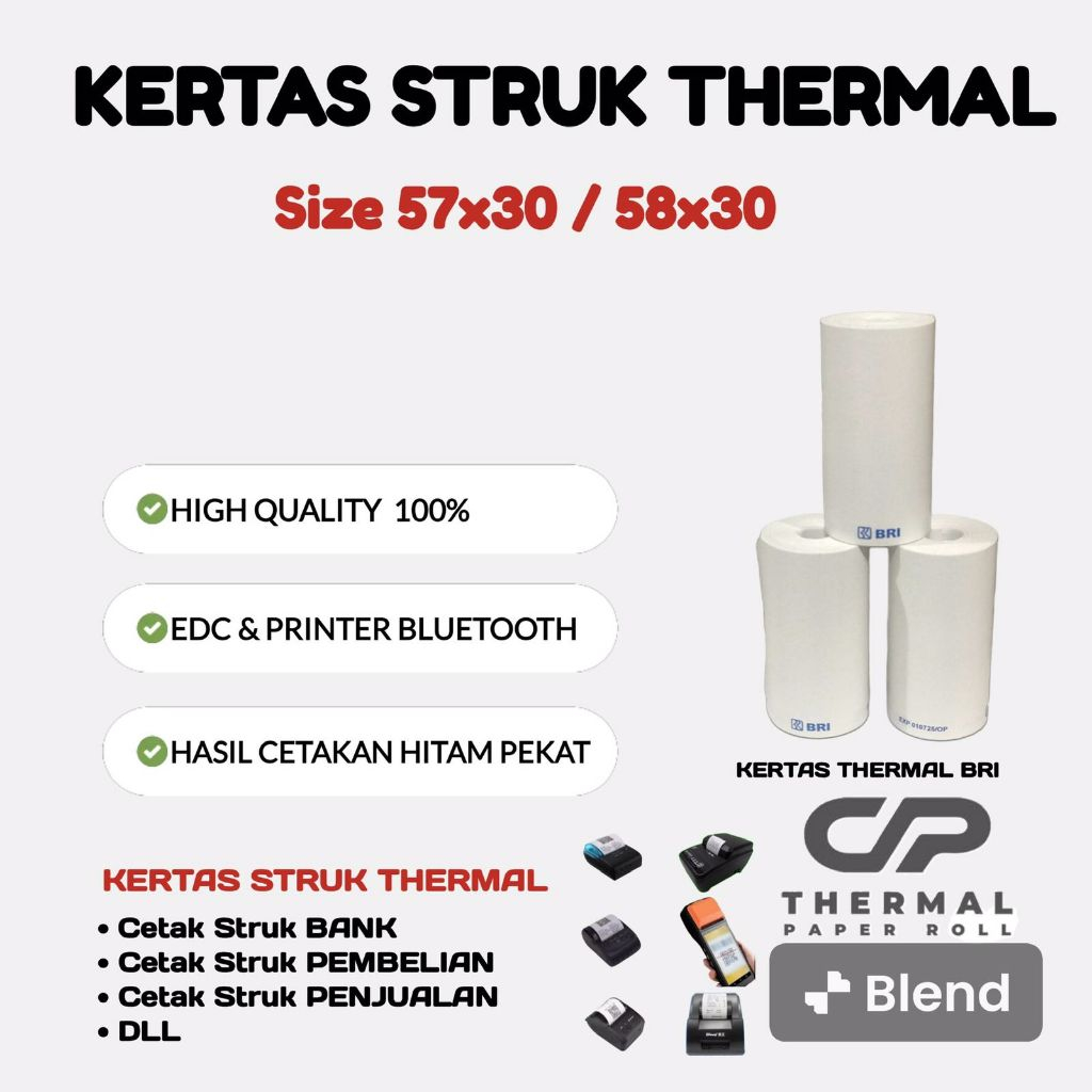 

Kertas Thermal Edc Logo Bank Bri Per 1 Roll Kertas Thermal Berkualitas Dan Terbaik Cp Thermal Paper Roll