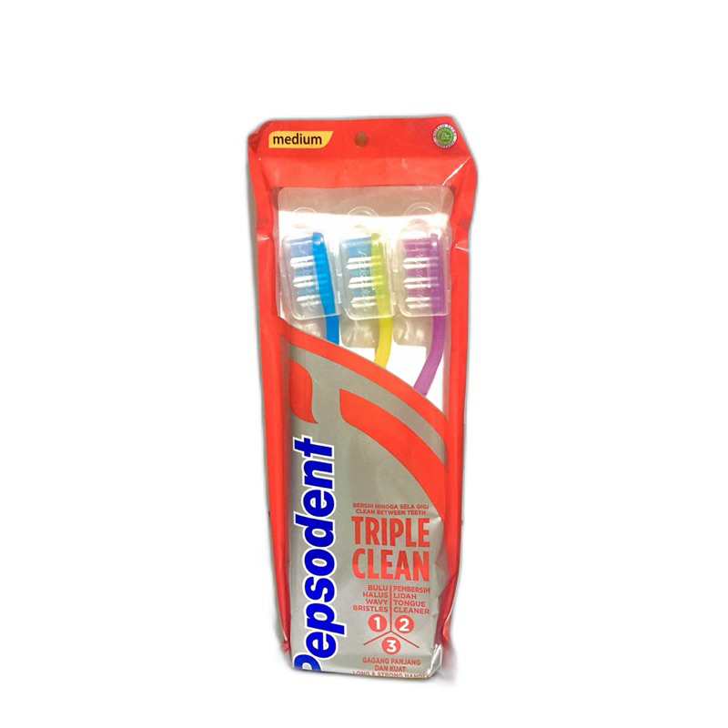 Sikat gigi pepsodent medium isi 3 pcs