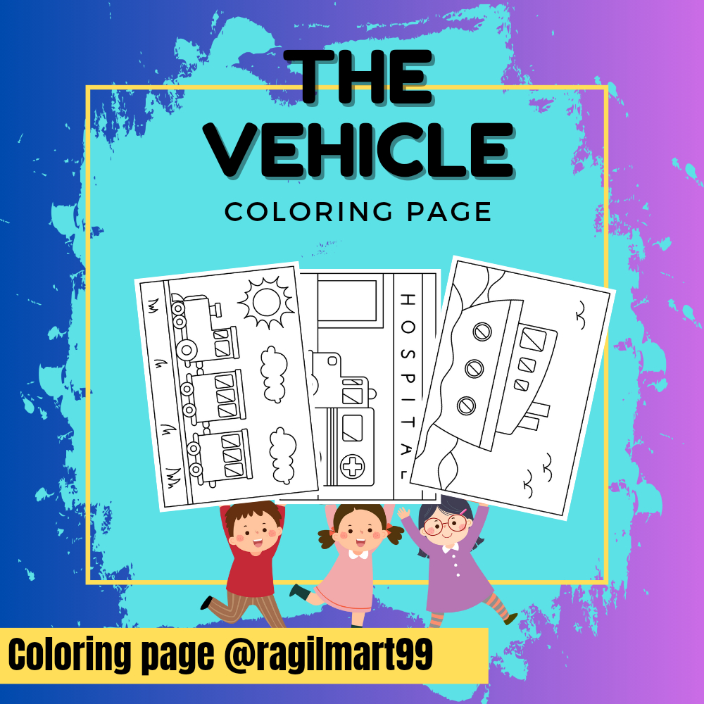 

[ 12 lembar ] DIY Coloring Page / Lembar Mewarnai Sketsa A4 80 Gsm Tema Kendaraan