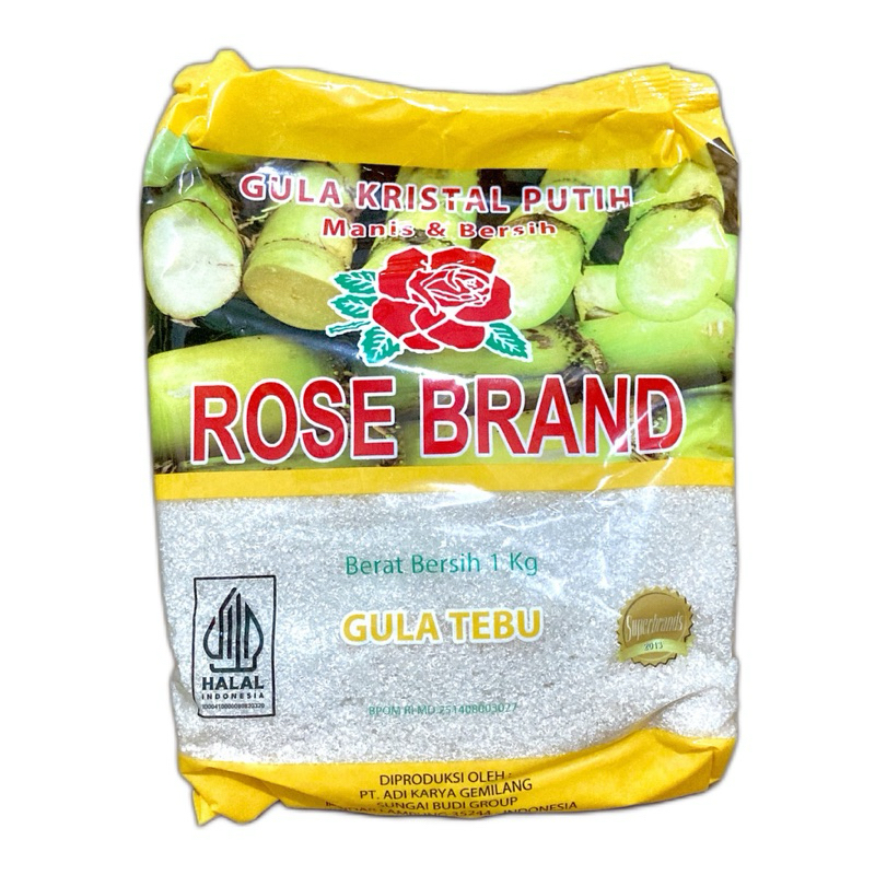 

Gula pasir rose brand kuning 1 KG gula tebu