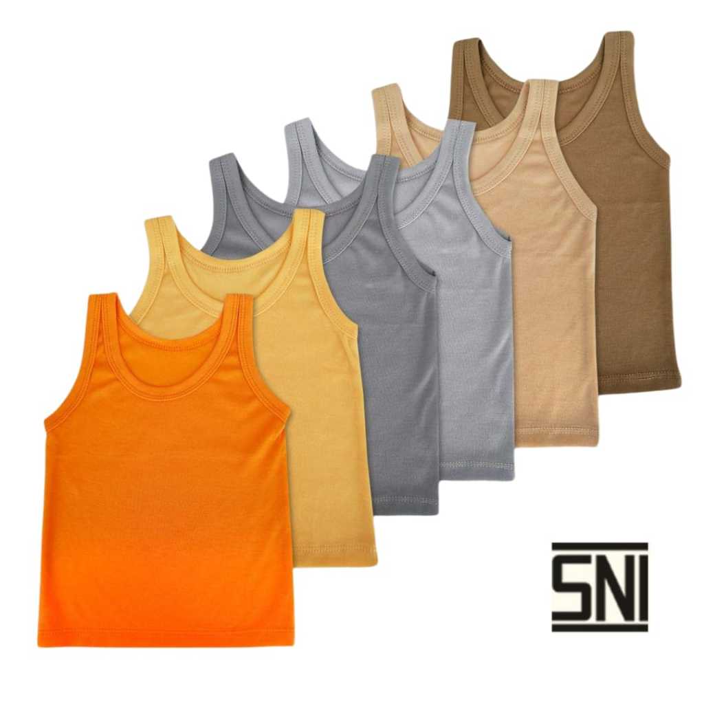 6 PCS Singlet Anak Bayi Usia 0-2 Tahun Kaos Kutang Lekbong Baby Leticia