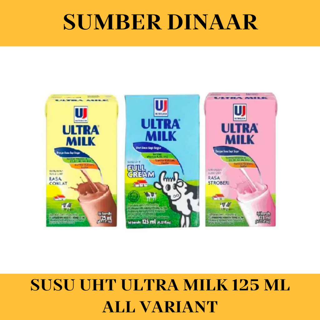 

Susu UHT Susu Ultra Milk 125 mL Susu Coklat Stroberi Full Cream