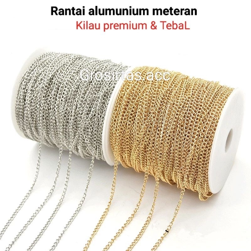 Rantai Aluminium tebal meteran / Rantai ringan