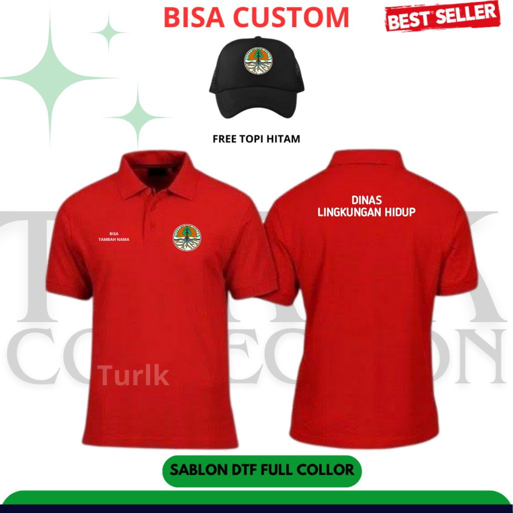 Baju dinas Lingkunag Hidup Baju Polo Dinas Lingkungan Hidup Free Topi Hitam