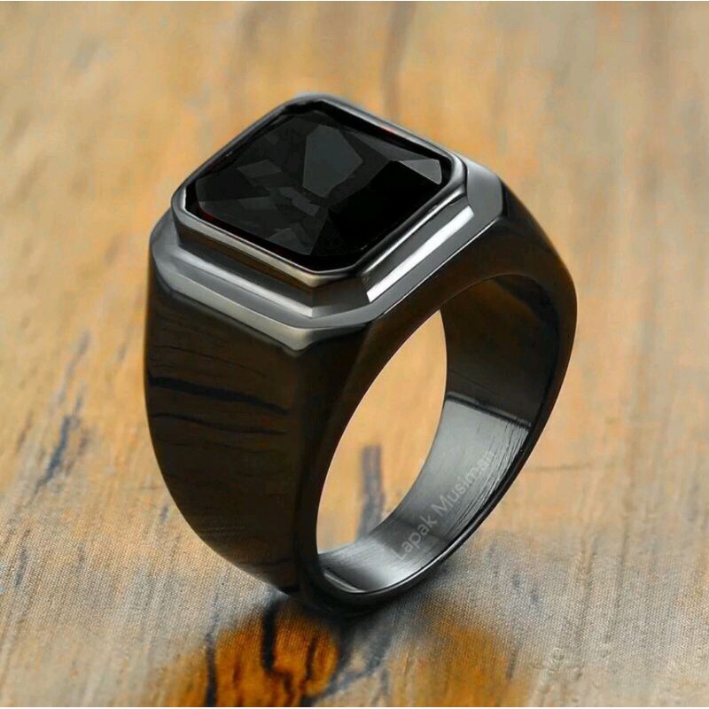 CINCIN BLACK ONYX PRIA KEREN TERBARU ANTI KARAT