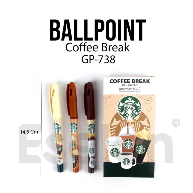 

(12pcs) Pulpen Gel Drink Boba 737 & Starbucks Coffee 738 / 1pack Pulpen Gel Fancy